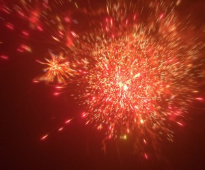 Red Fireworks Background